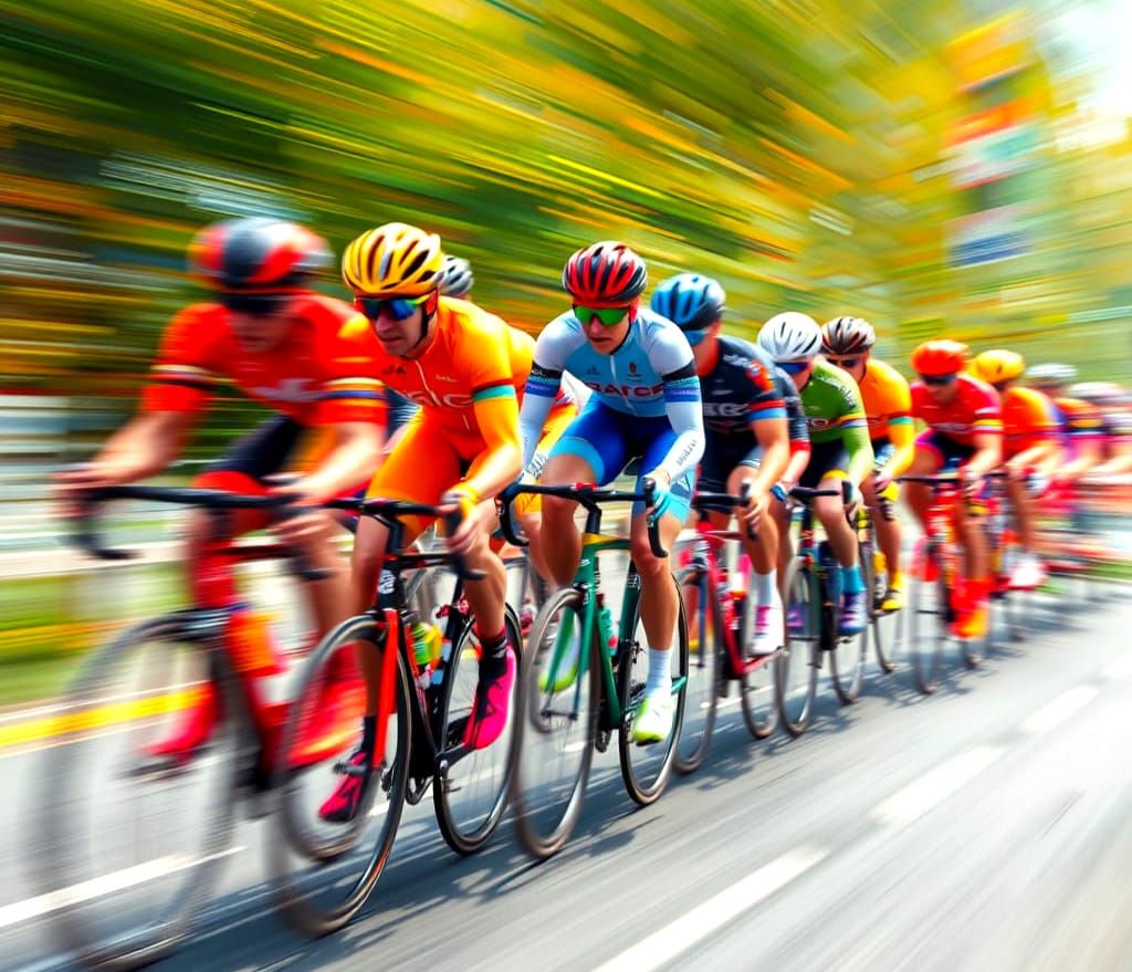 Abstract Cycling Art: Blurred Motion and Vibrant Colors