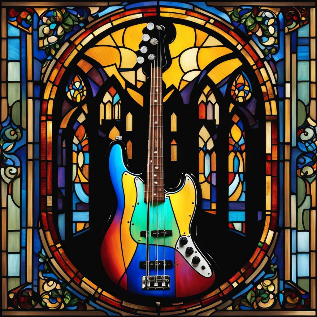 Fender Jazz Bass in Stained Glass Style