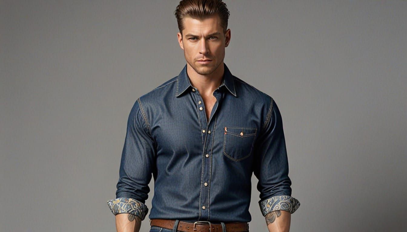 Beefy Man in Hyperrealistic Style