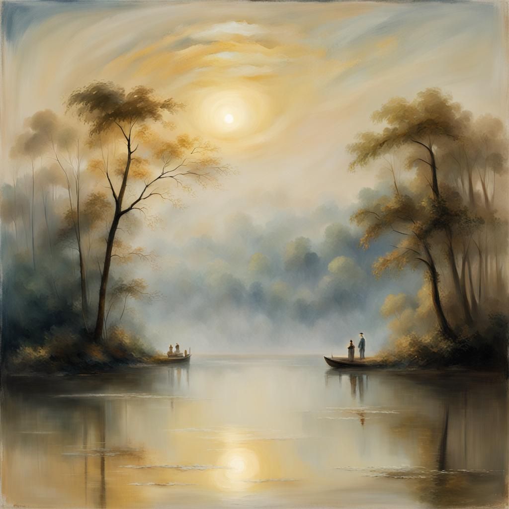 Moonlit Lake: A Romanticist Landscape