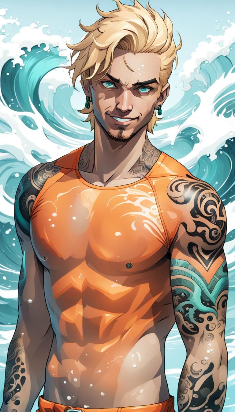 Futuristic Hero in Mech-Detailed Sci-Fi Scene