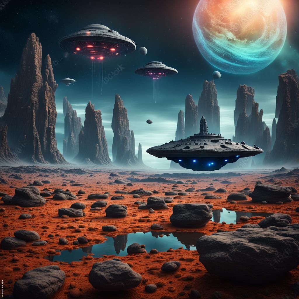 Mythic Landscape with Floating Ship