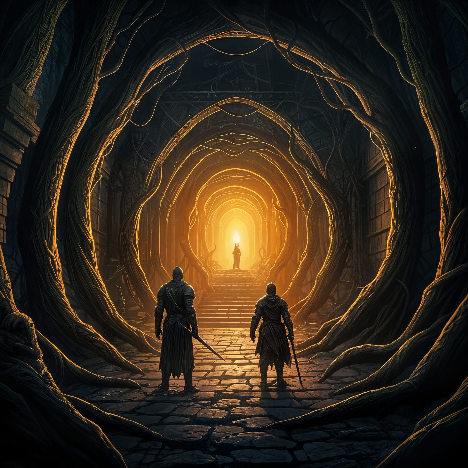 Torchlit Dungeon Adventure: Dark Fantasy Concept Art