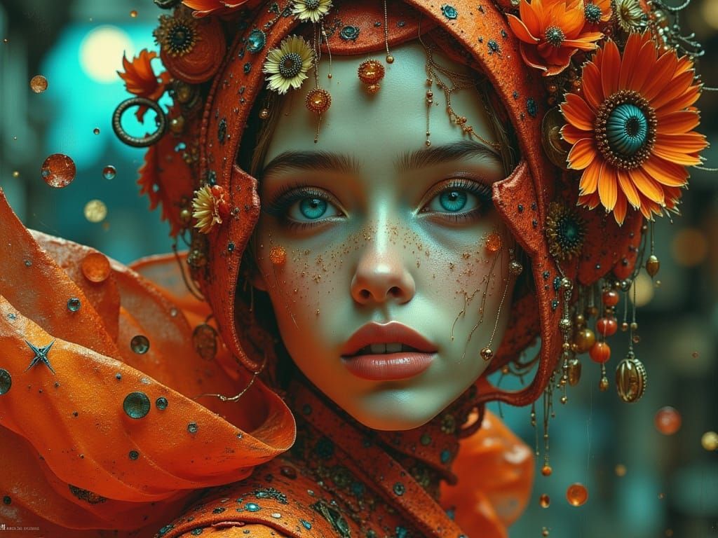 Alien Cyber Bar in Folkloric Lomography Style