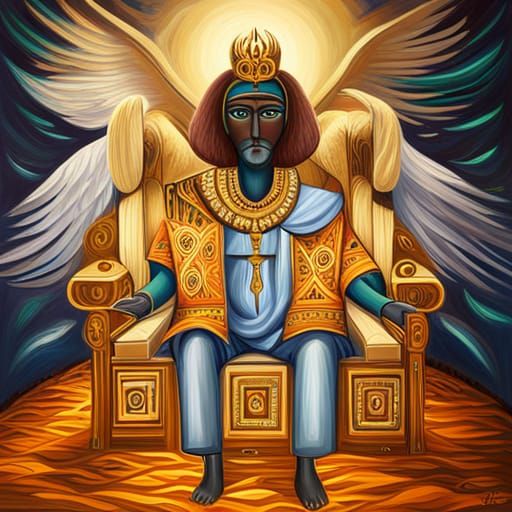 Epic Ra God on Throne with Diamonds
