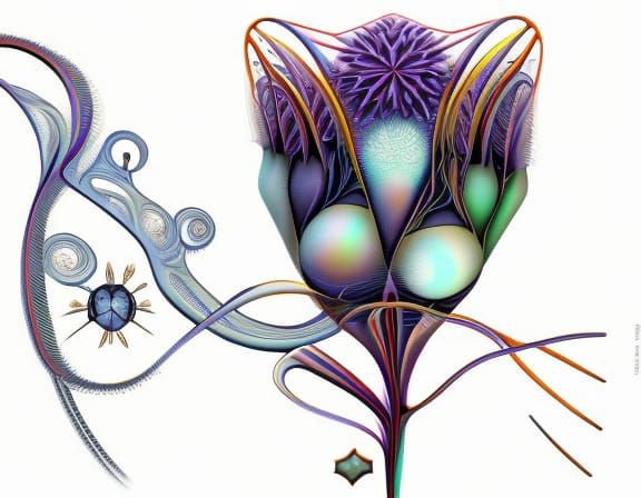 Surreal Landscape with Celtic and Geometric Elements