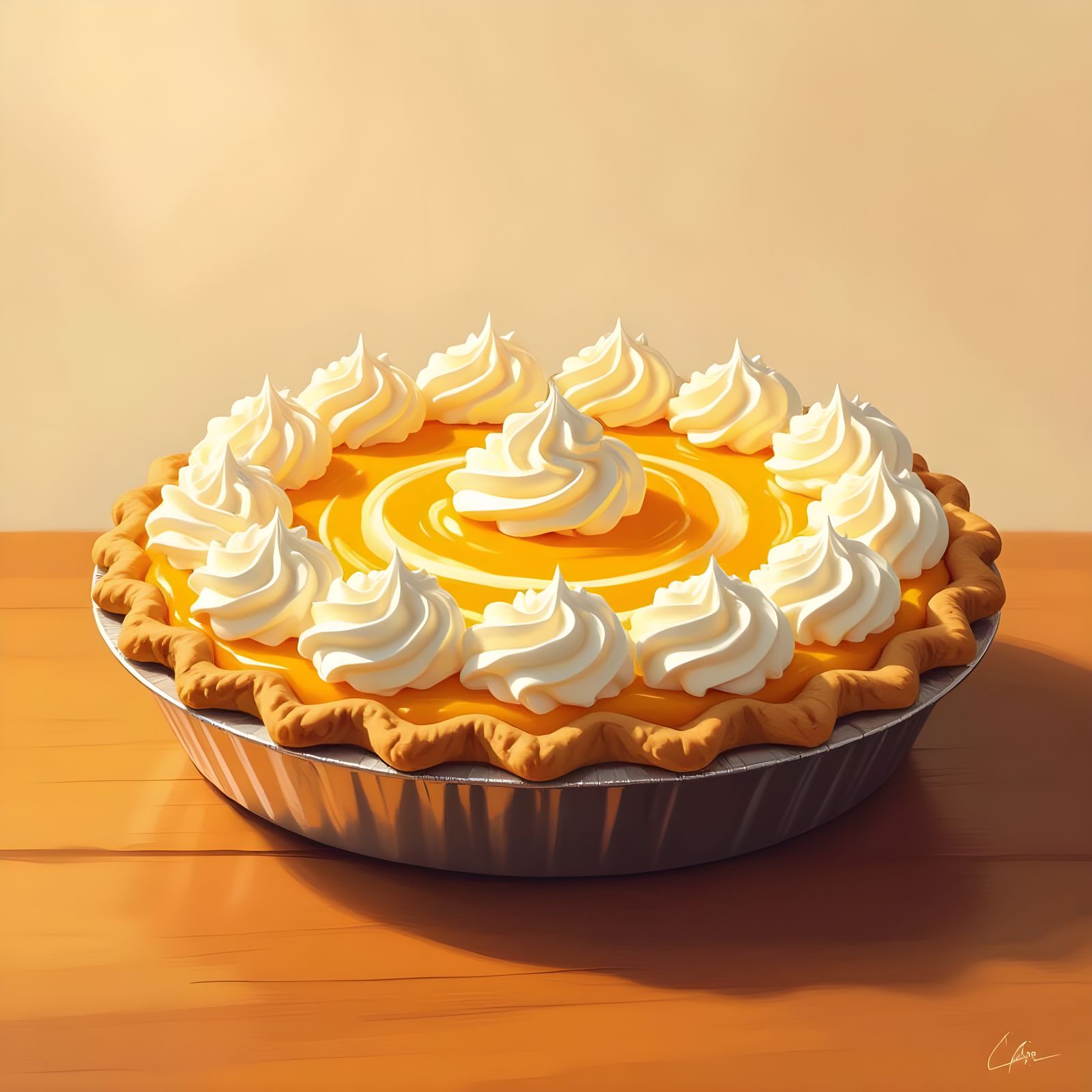 Orange Creamsicle Pie in Golden Light, 4K