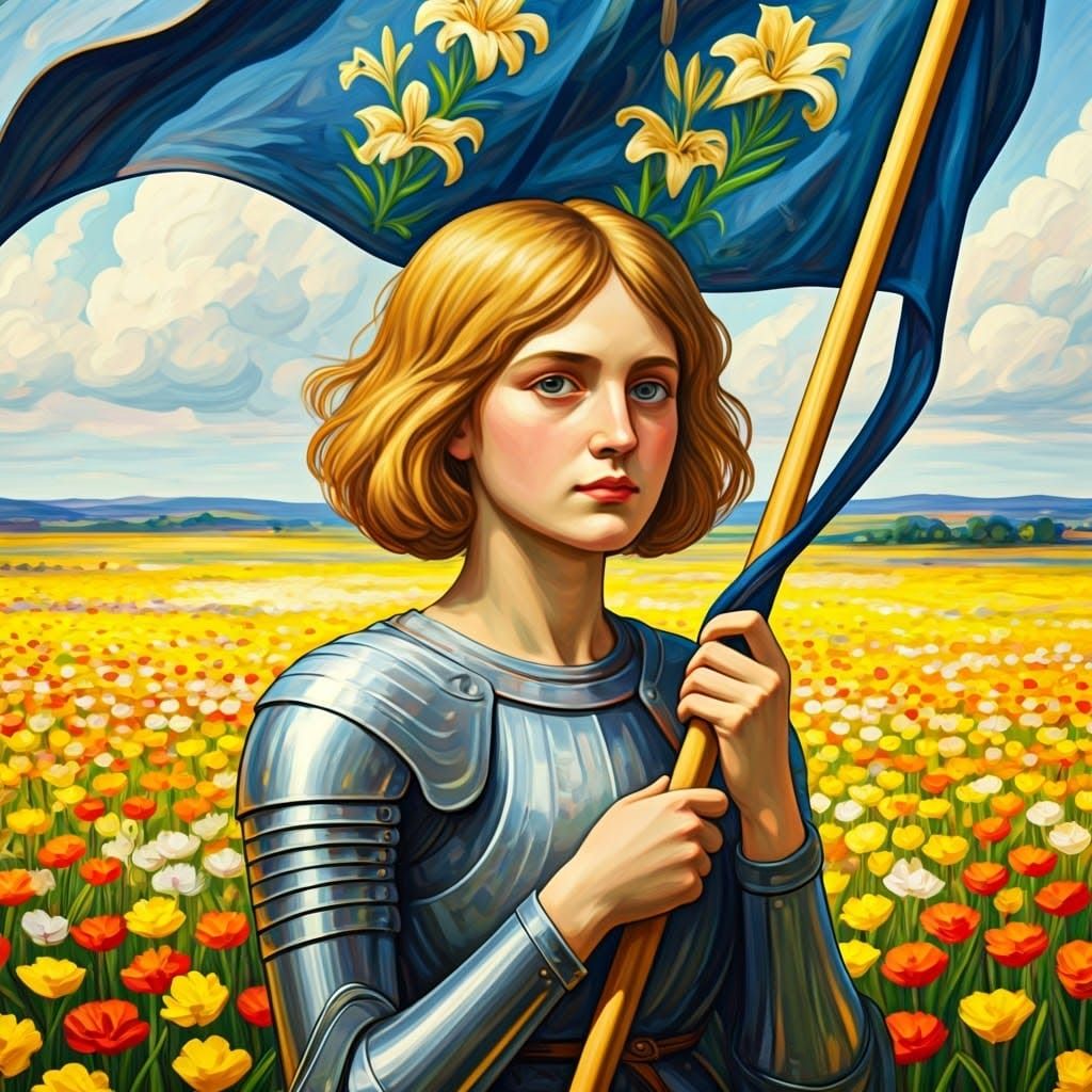 Medieval Heroine in Vibrant Colors