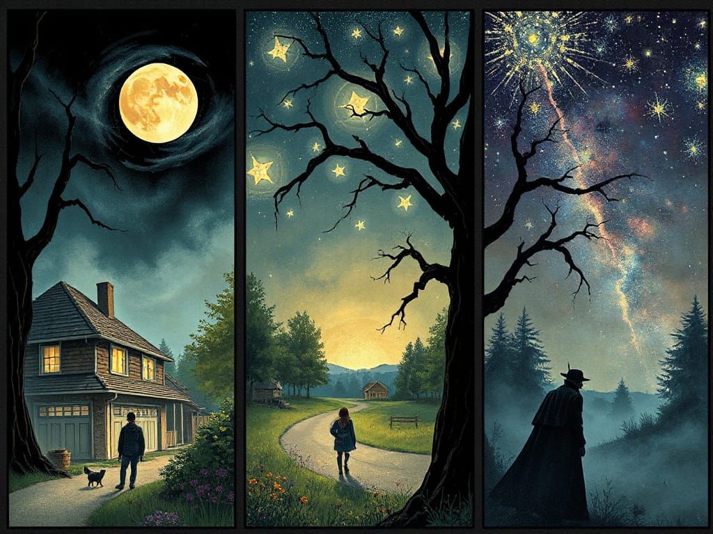Macabre Triptych: Suburban Story Through Starry Trials