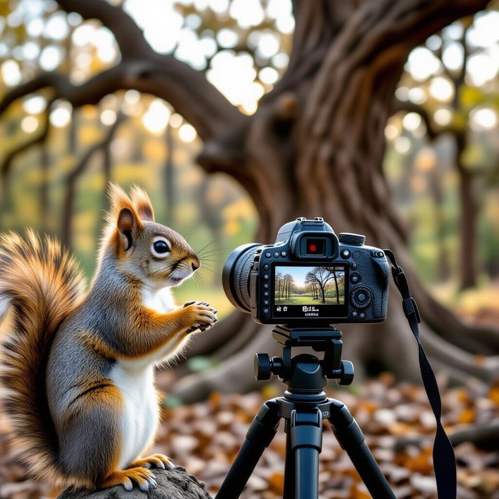 Squirrel Photographer Captures Nature Scene