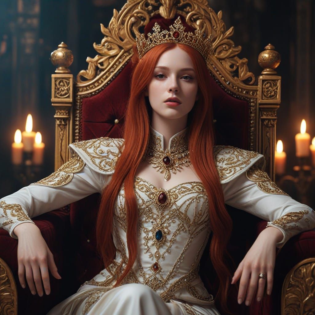 Fantasy Empress on Ornate Throne