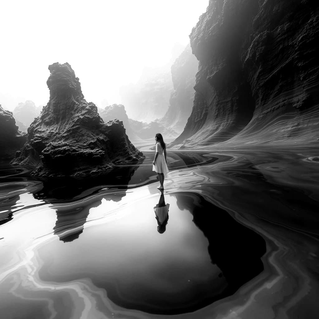 Distorted Reflections in Oil Spilled on Water