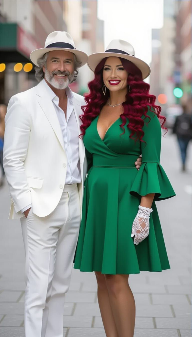 Stylish Couple on City Street: Fashion Photography