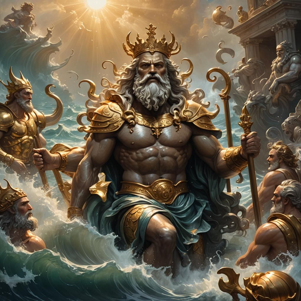 King Neptune Emerges: A Neoclassical Portrait