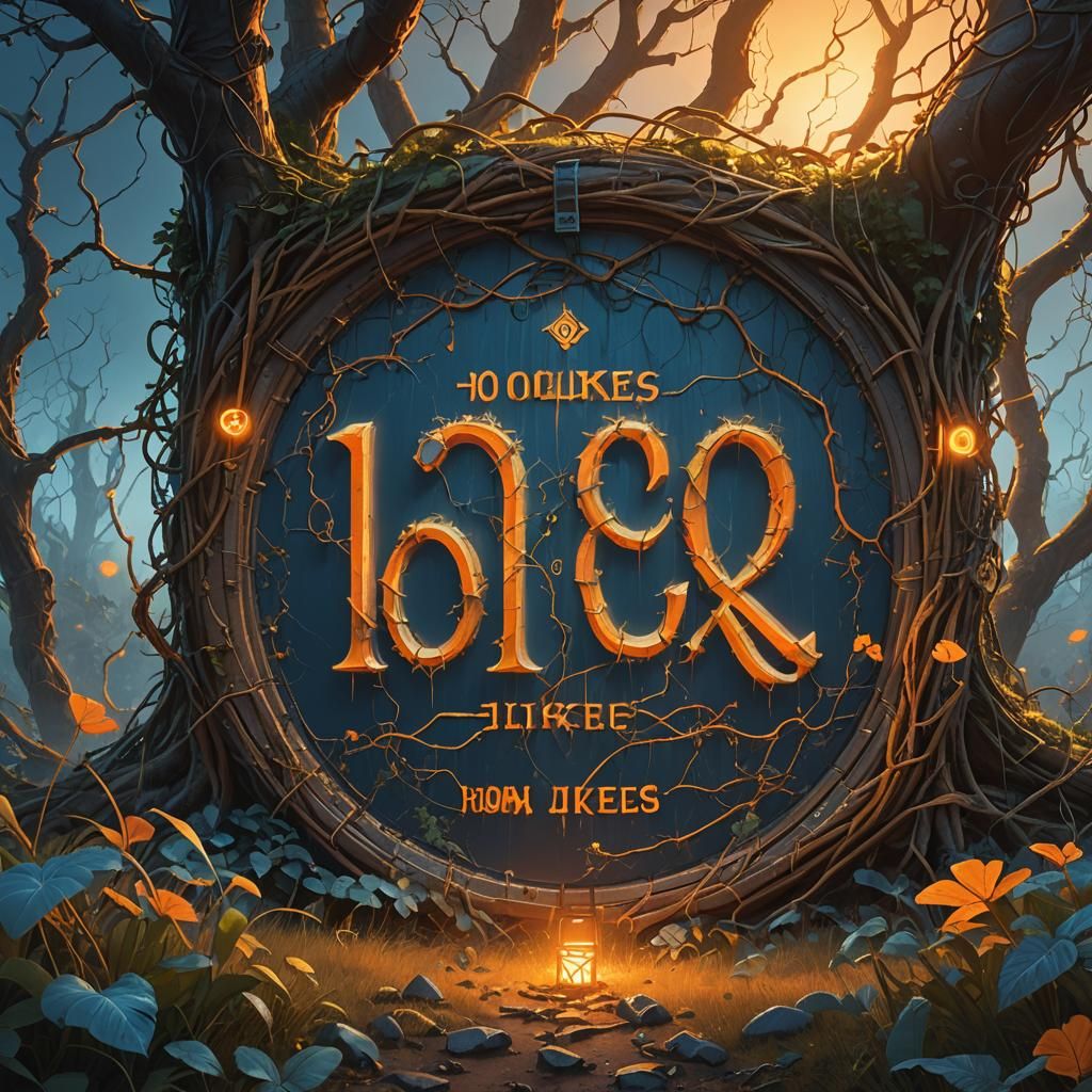 Mystical Sign Displaying 100 Likes in Fantasy Realm