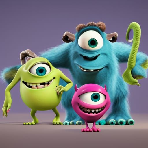 Monsters Inc. Reimagined as 3D Digital Art