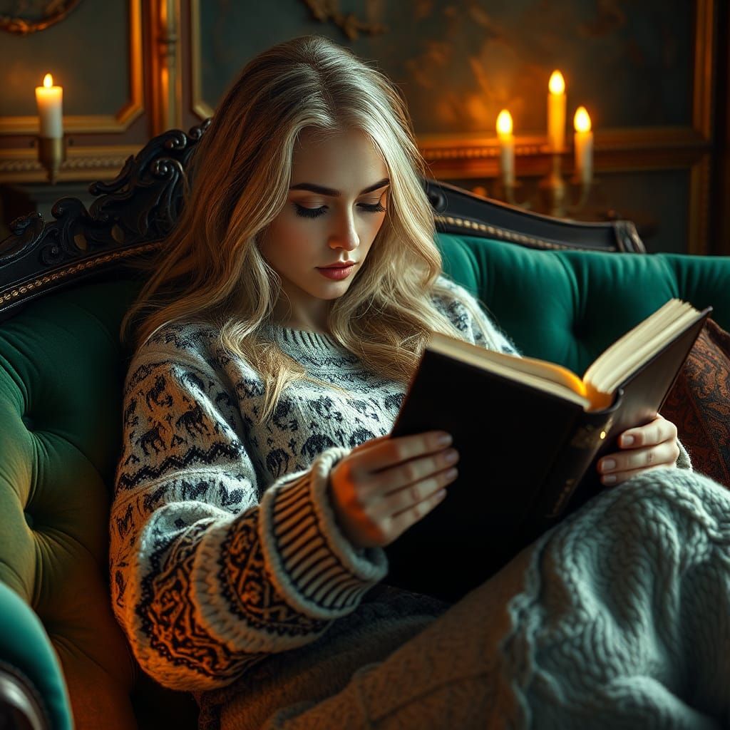 Swedish Woman Reading: Fantasy Concept Art