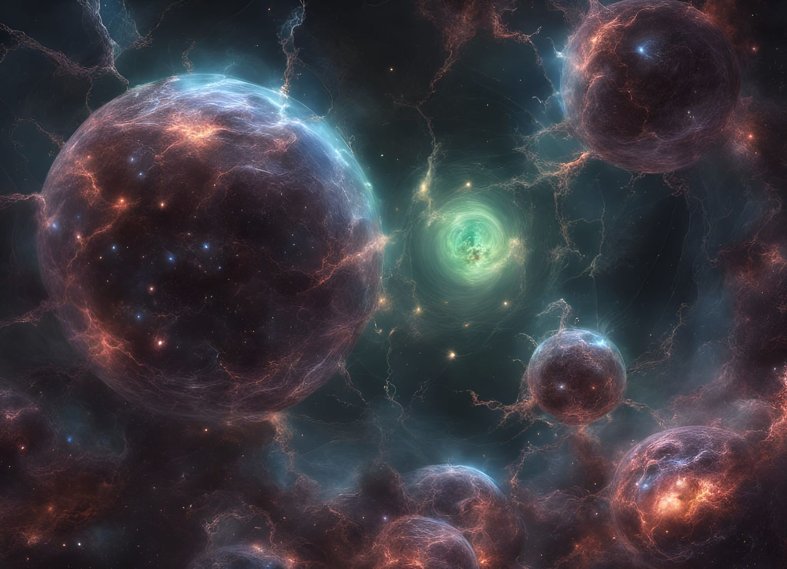 Alien Galactic Wormhole Nebula in Detailed Matte Painting