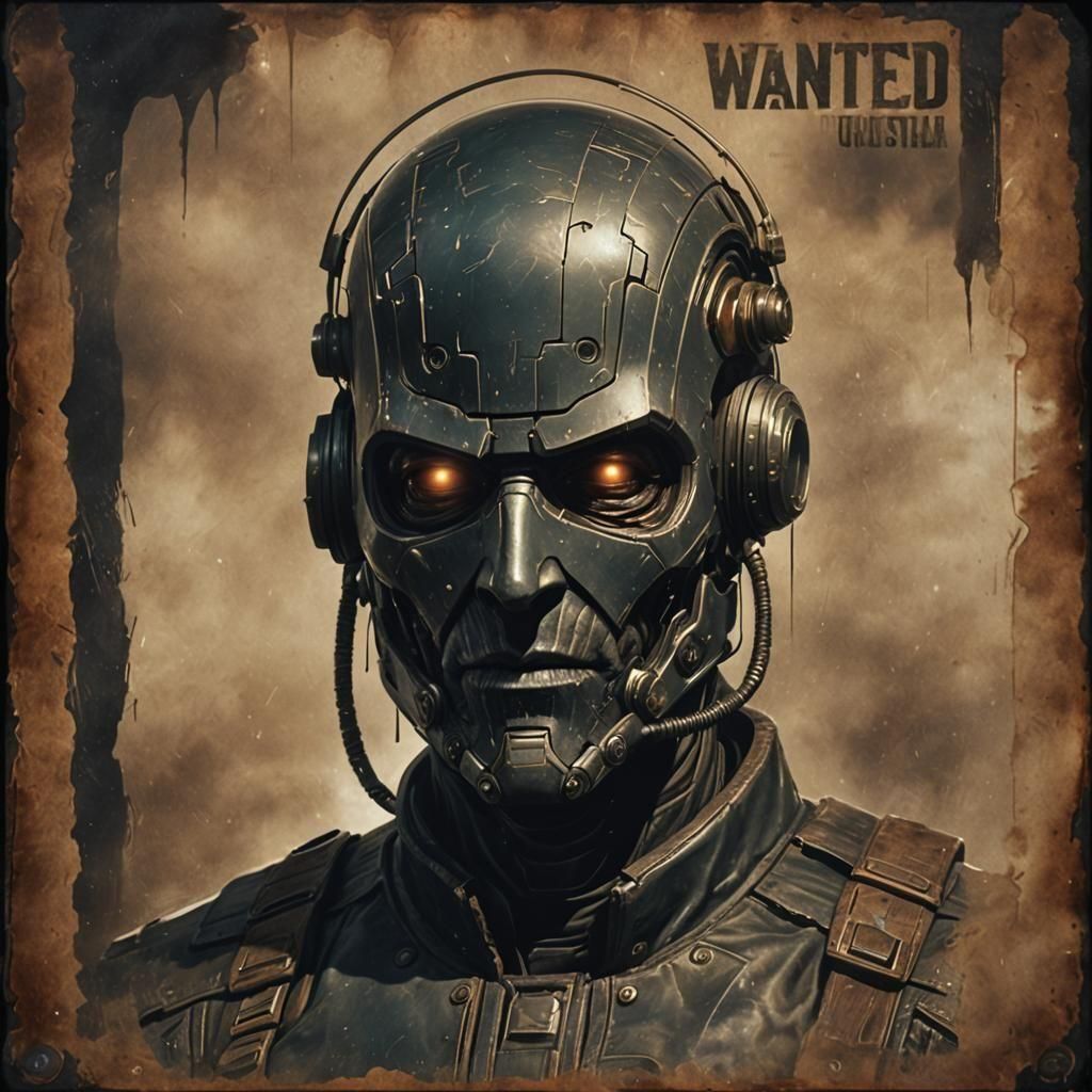 Interstellar Outlaw Wanted Poster in Space Saloon