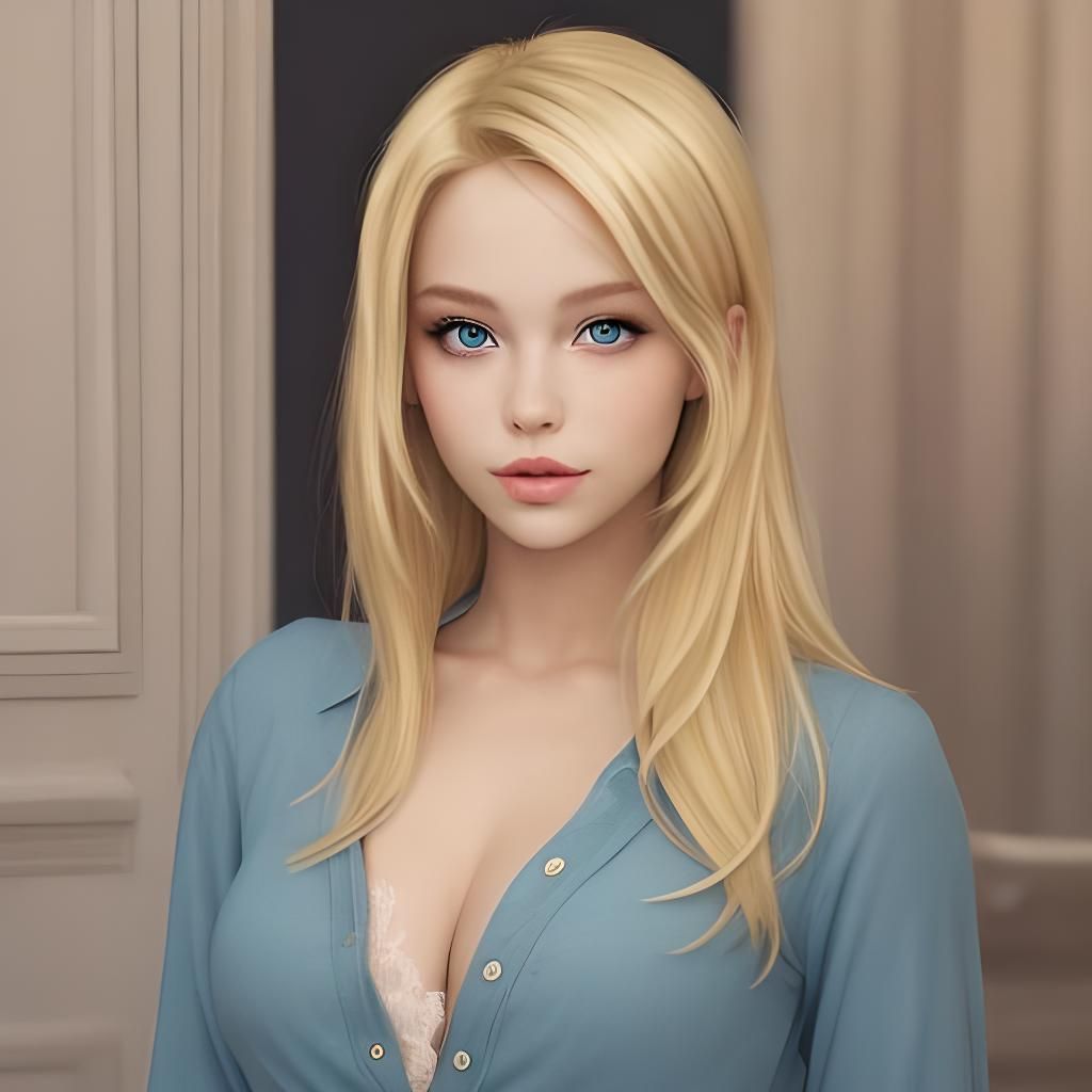 AI Generated Portrait of a Blonde Woman