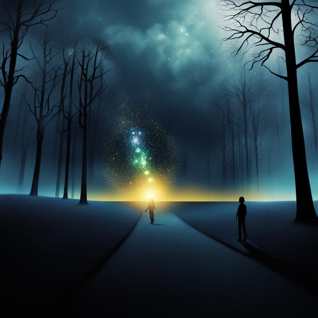 Abstract Depression Metaphors: Glowing Mind in Digital Art