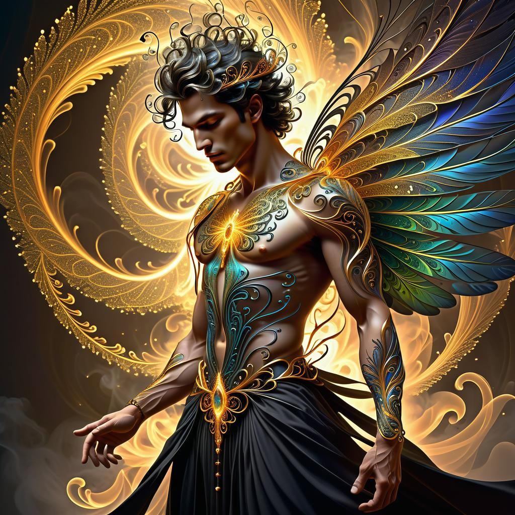 Stylized Male Fairy with Fractal Details