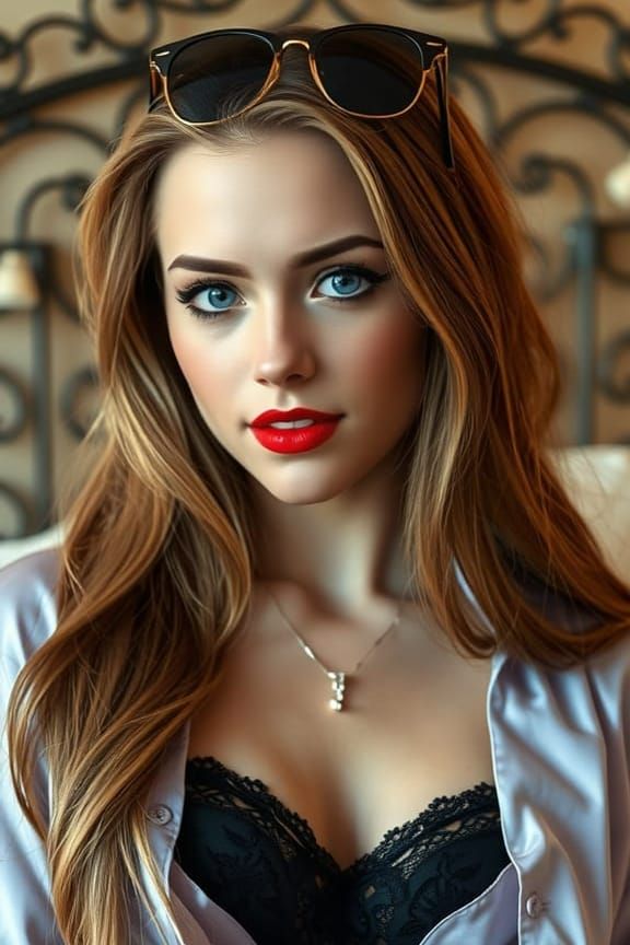 Elegant Portrait of a Young Woman in Lavender