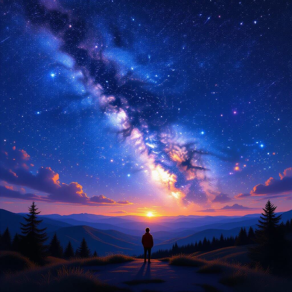 Astral Skies in Holographic Illustration