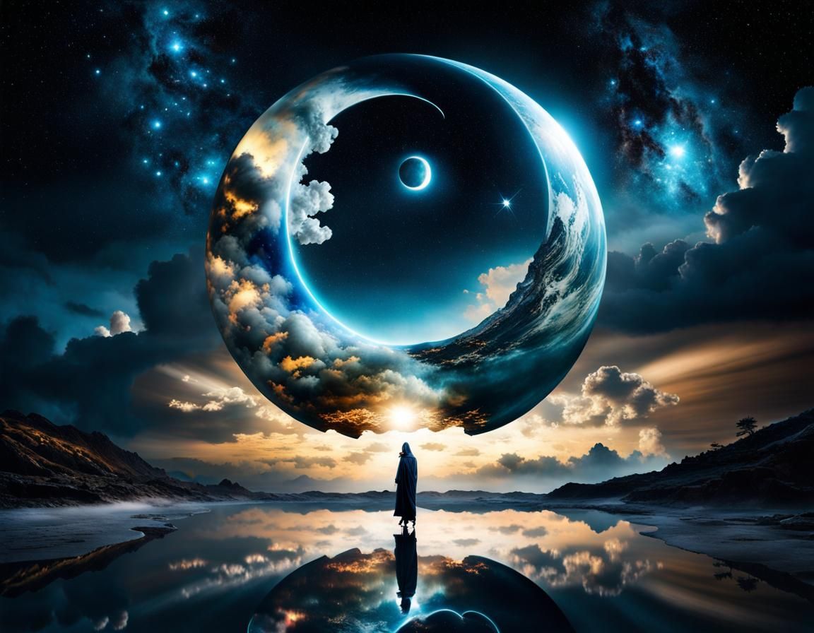 Yin and Yang Double Exposure Landscape