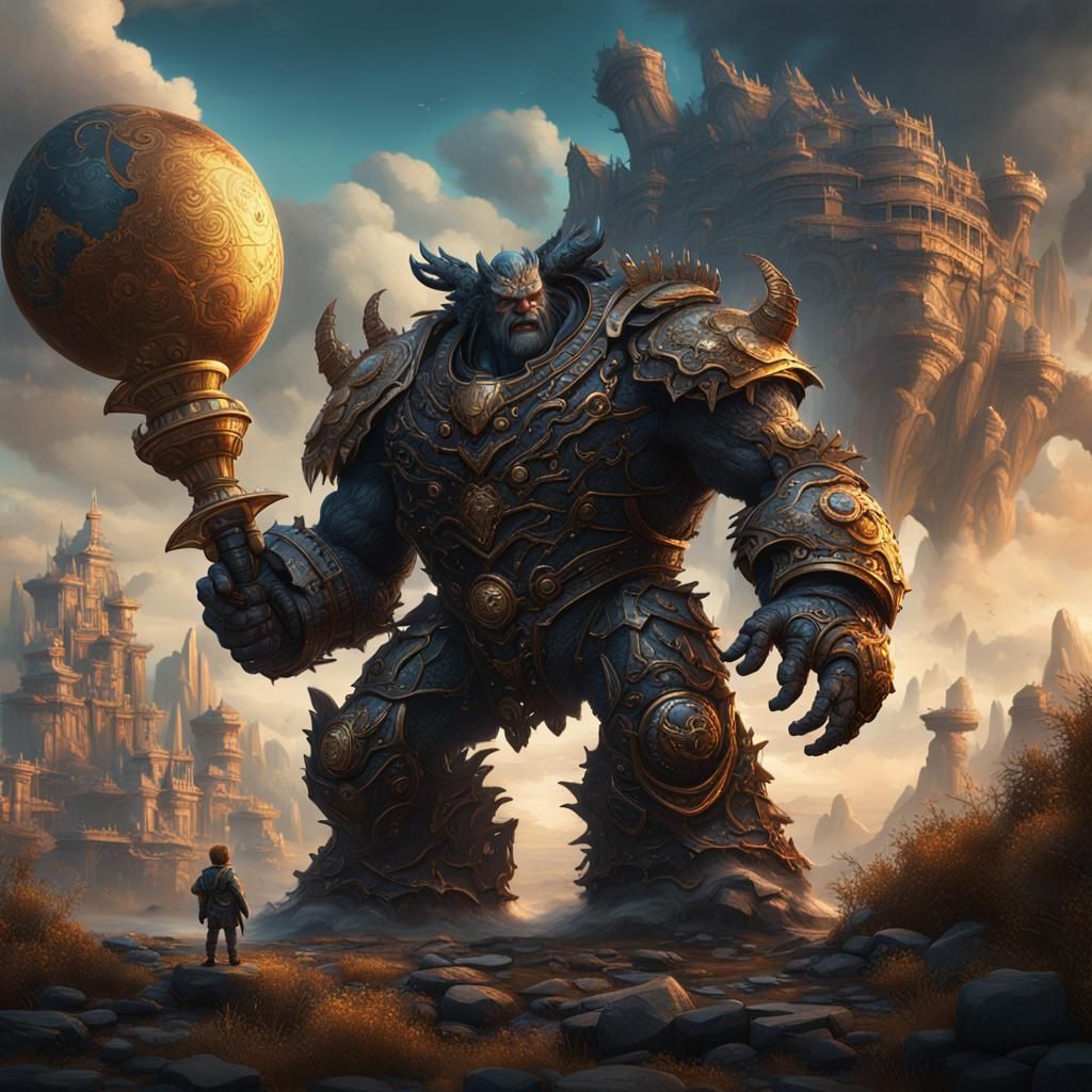 Detailed Matte Painting of a Large Figure