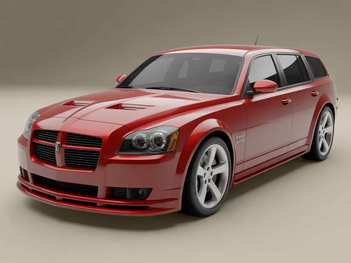 Red American Sports Wagon in Studio Showroom