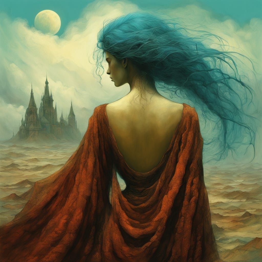 Elegant Woman in Motion, Digital Art