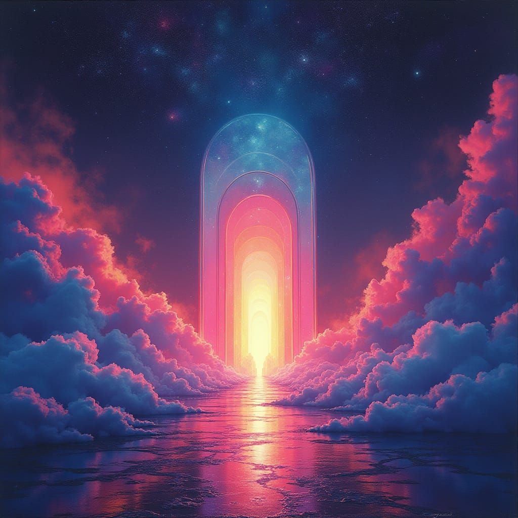Surreal Portal Beckons in Dreamlike Atmosphere
