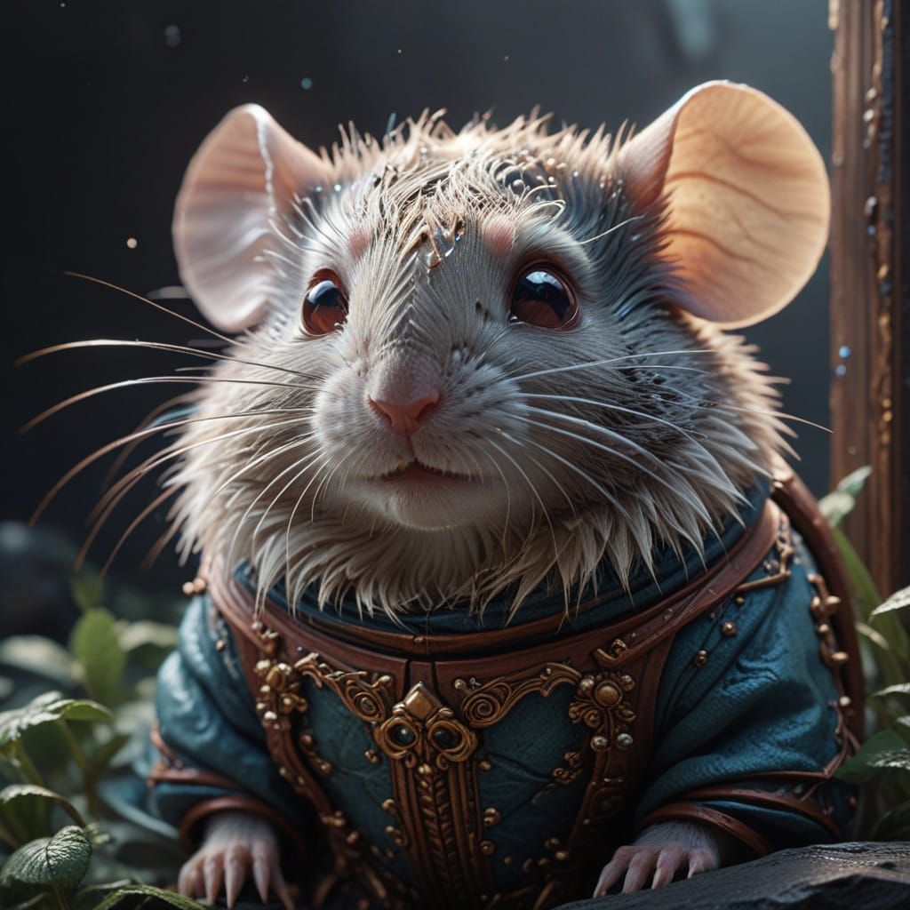 Surreal Baby Mouse in Dreamlike Landscape