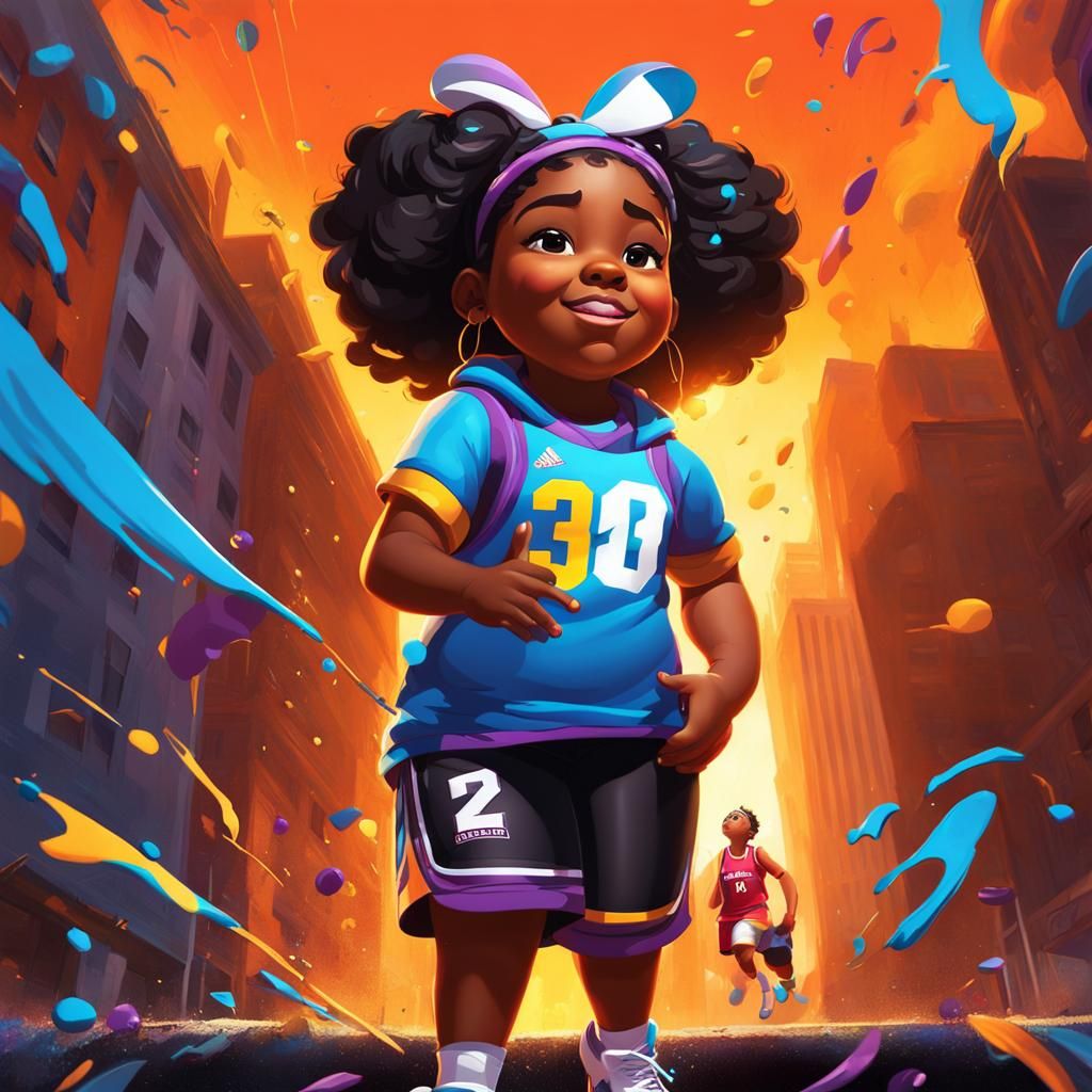 Girl Celebrates Liberty Win: Graffiti Splash Art