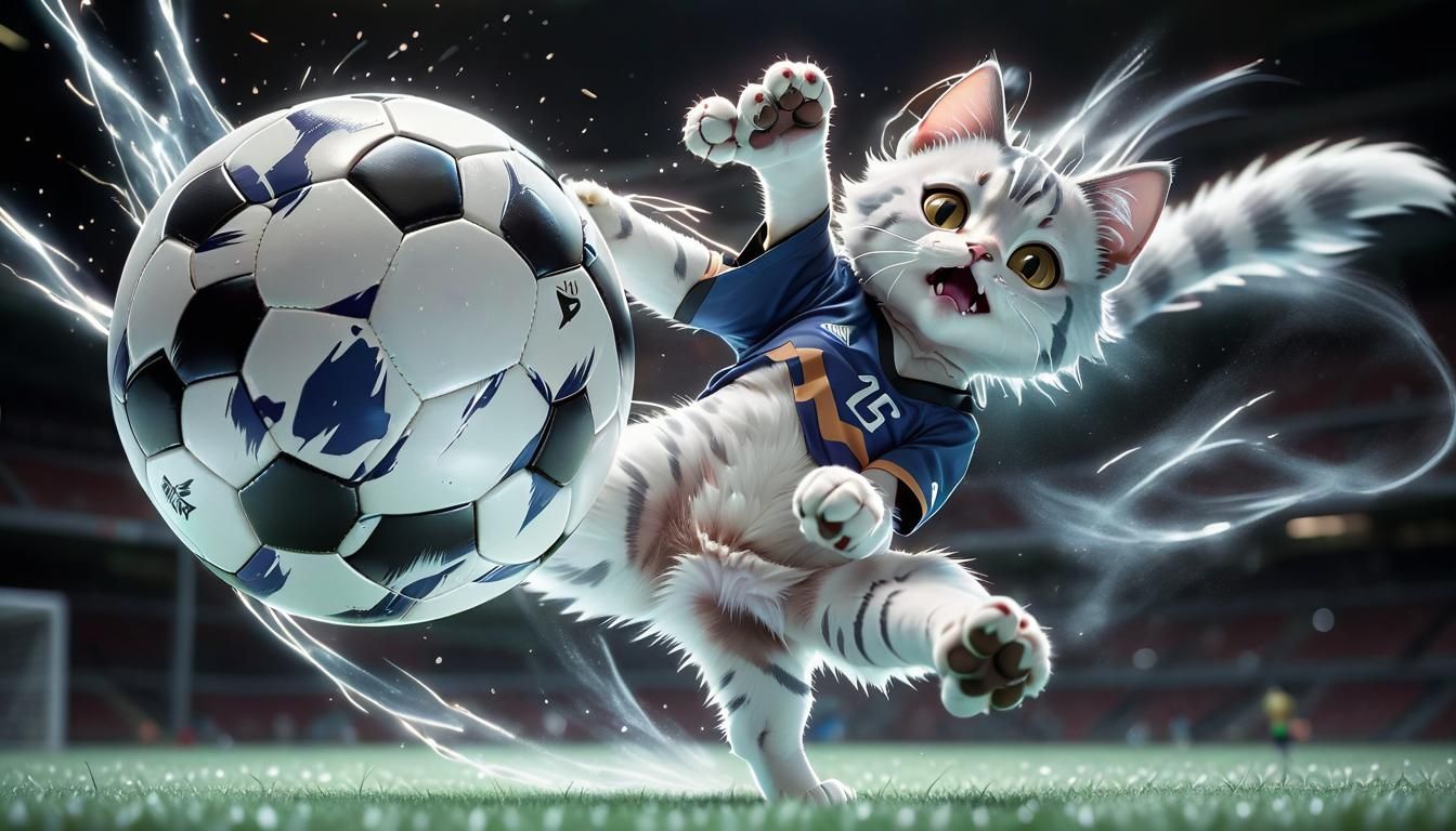 Illusionary Breakdance Soccer Cat