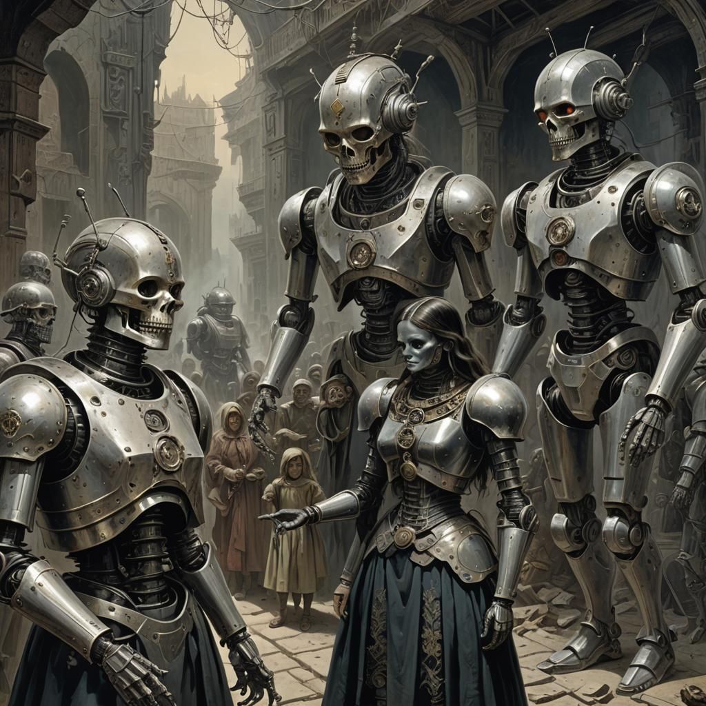 Android Woman Addresses Humans and Robots