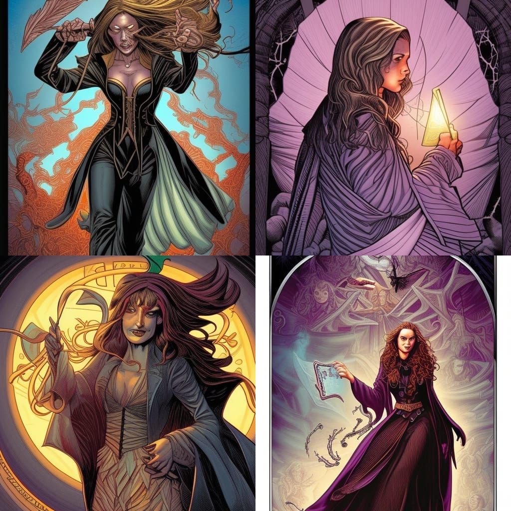 Female Wizard in Comic Book Art Style