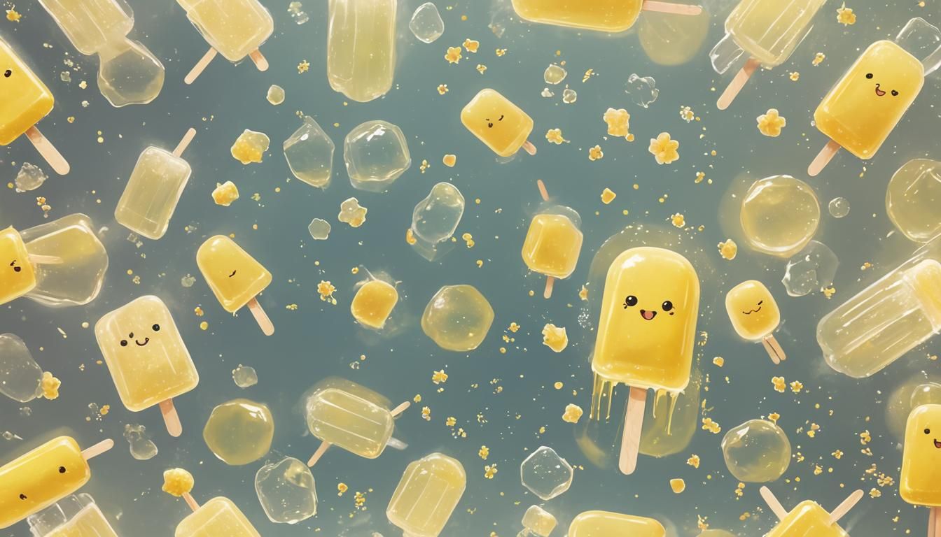 Cute Baby Yellow Popsicle in Anime Style