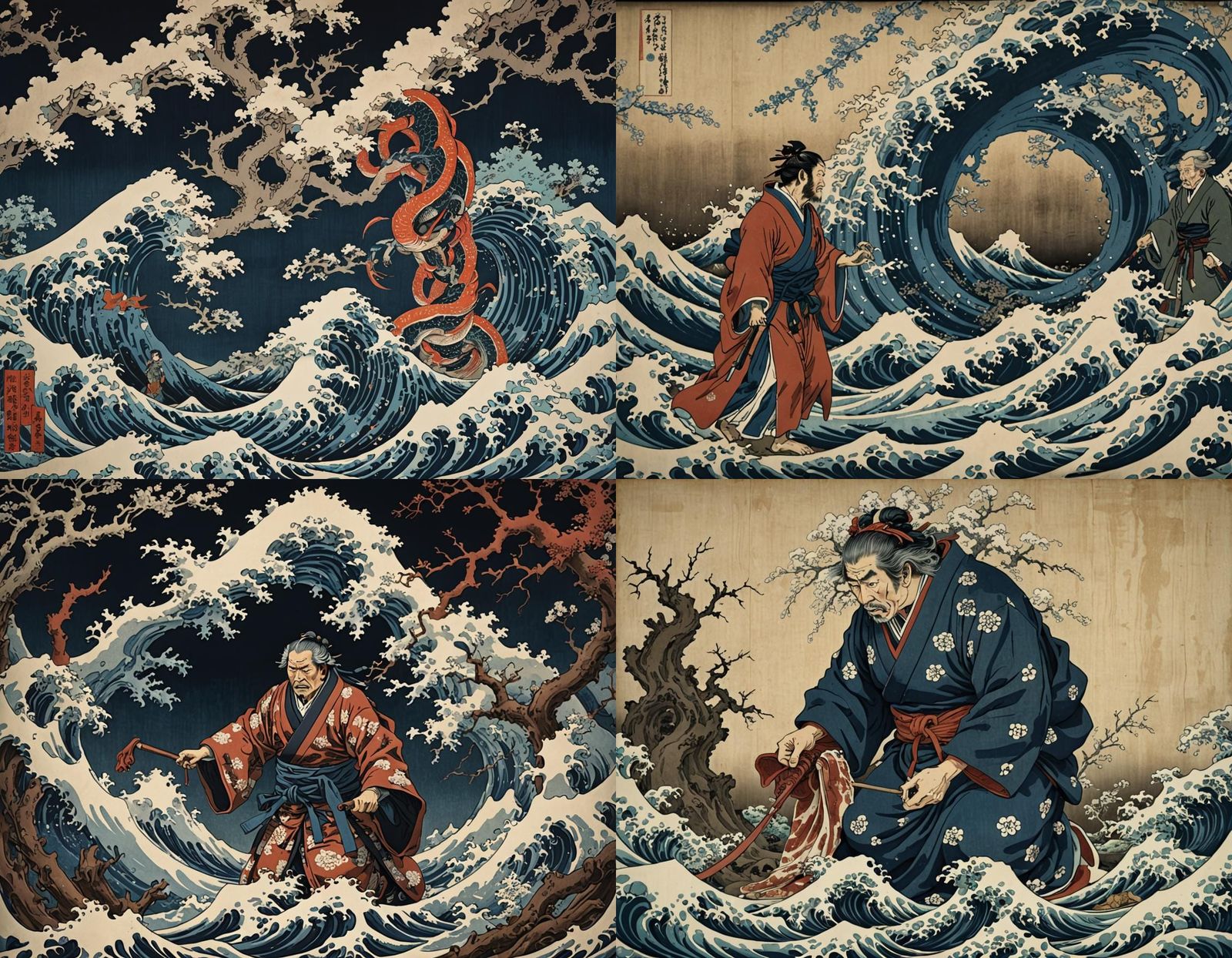 Hokusai-Inspired Sinister Projection in 8K