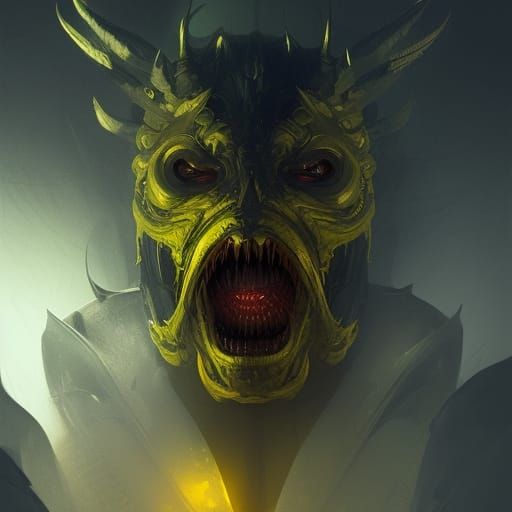 Evil Masked Monster Concept Art in 8K