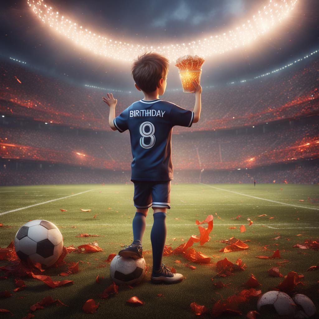 Boy's Birthday Celebration in Football Stadium