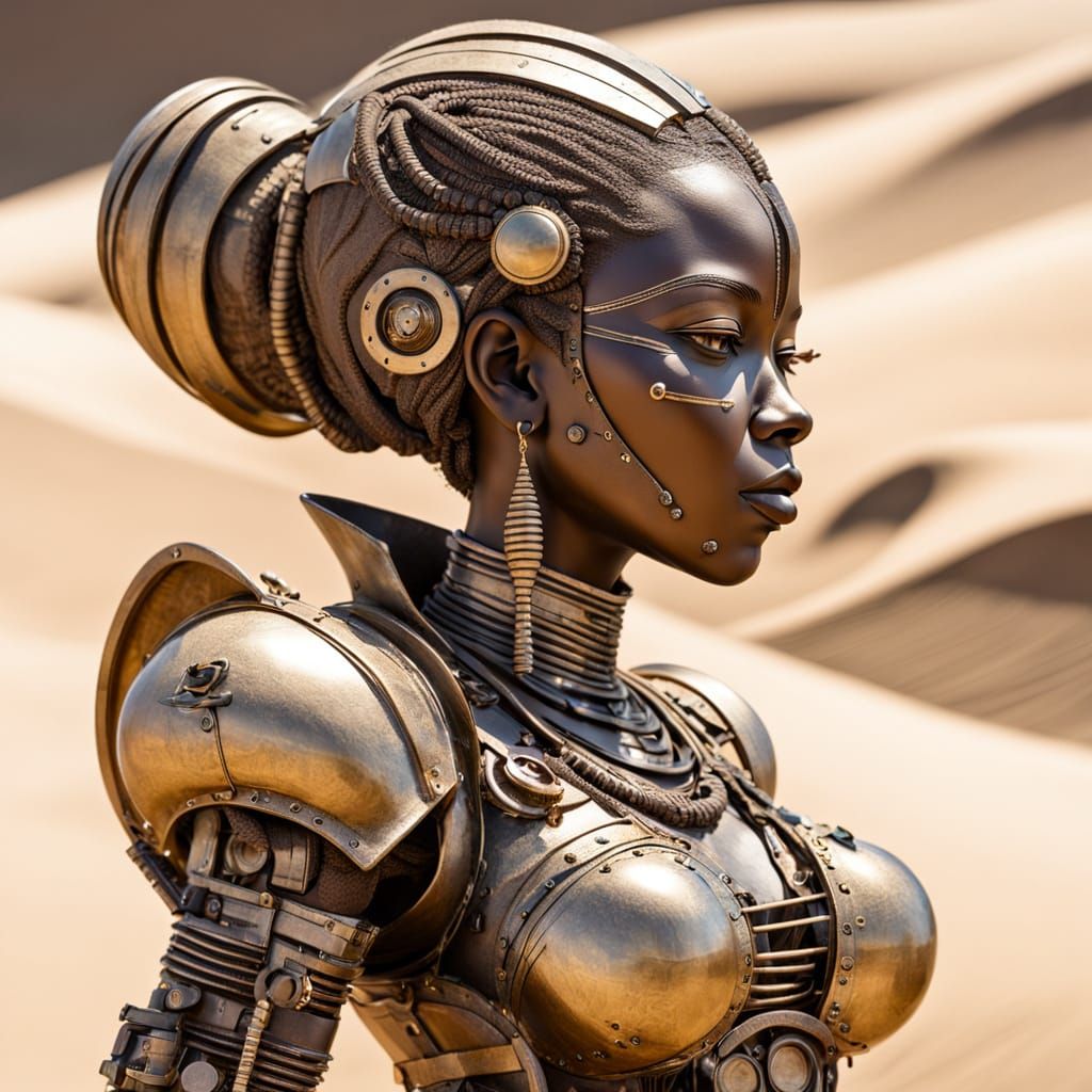 Surreal Steampunk Goddess of the African Desert