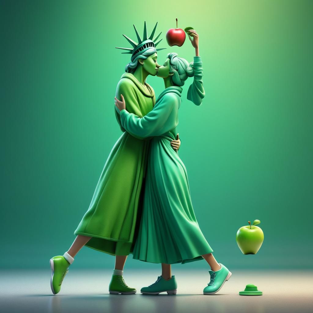 Statue of Liberty Figure Skating: Pixar Style