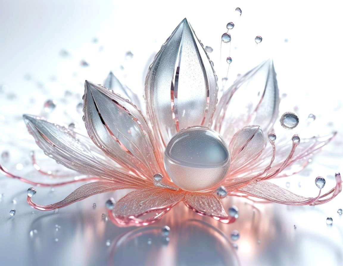 Ethereal Glass Lotus Blooms in Sparkling Light