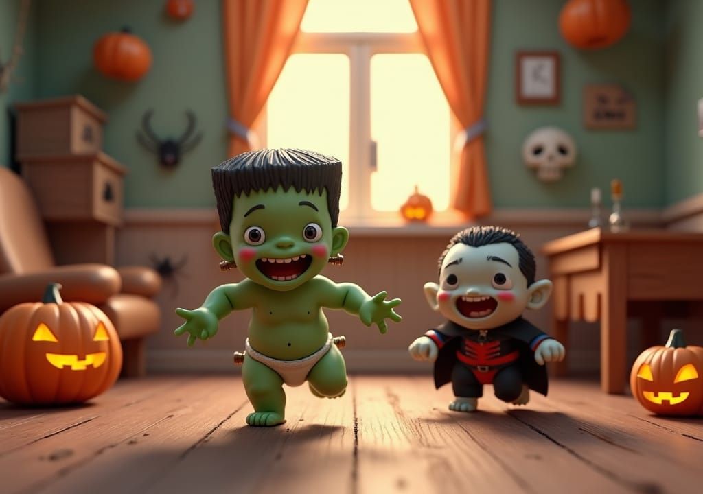 Baby Frankenstein and Dracula in Haunted Daycare
