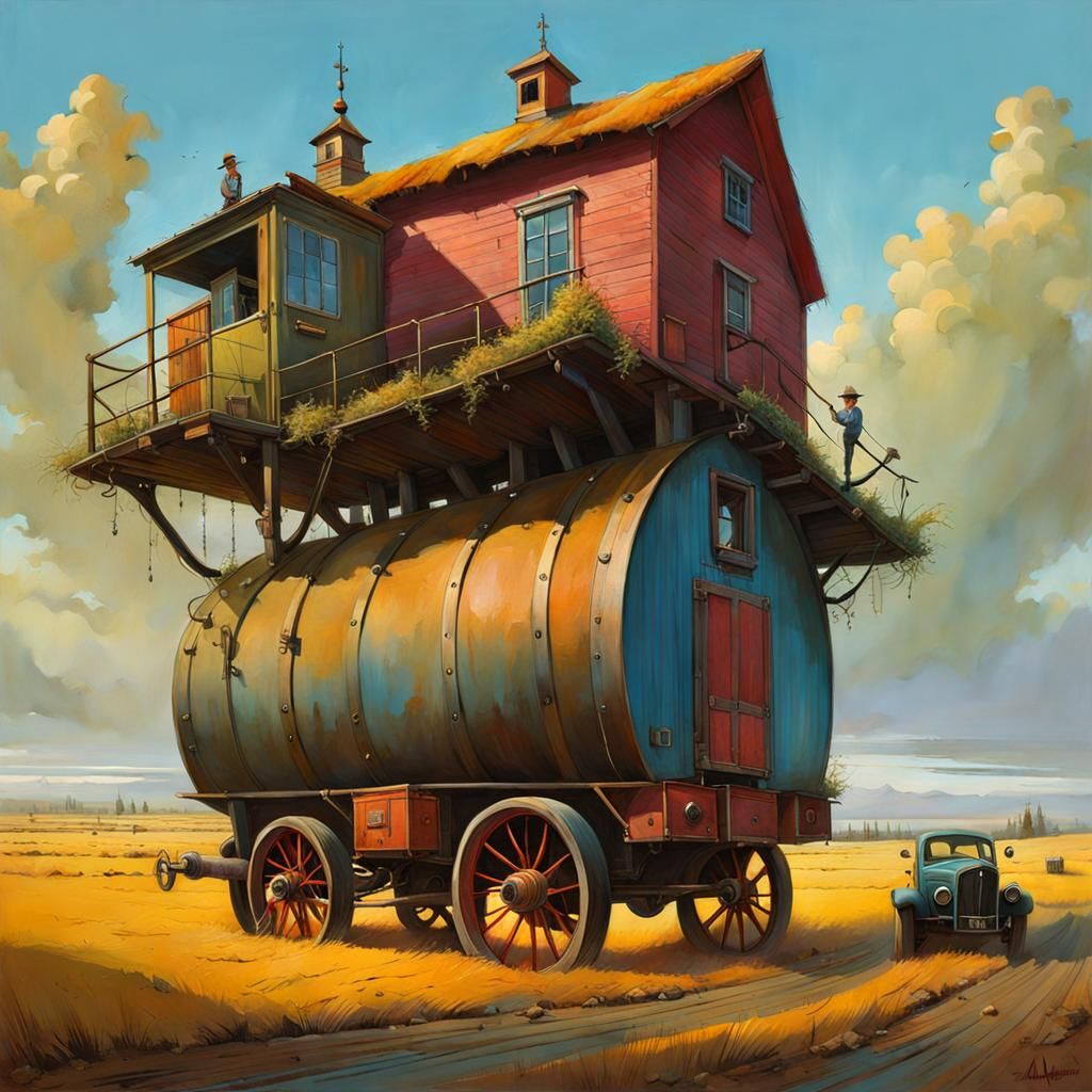 Vibrant Whimsical Farmscape by Alejandro Burdisio