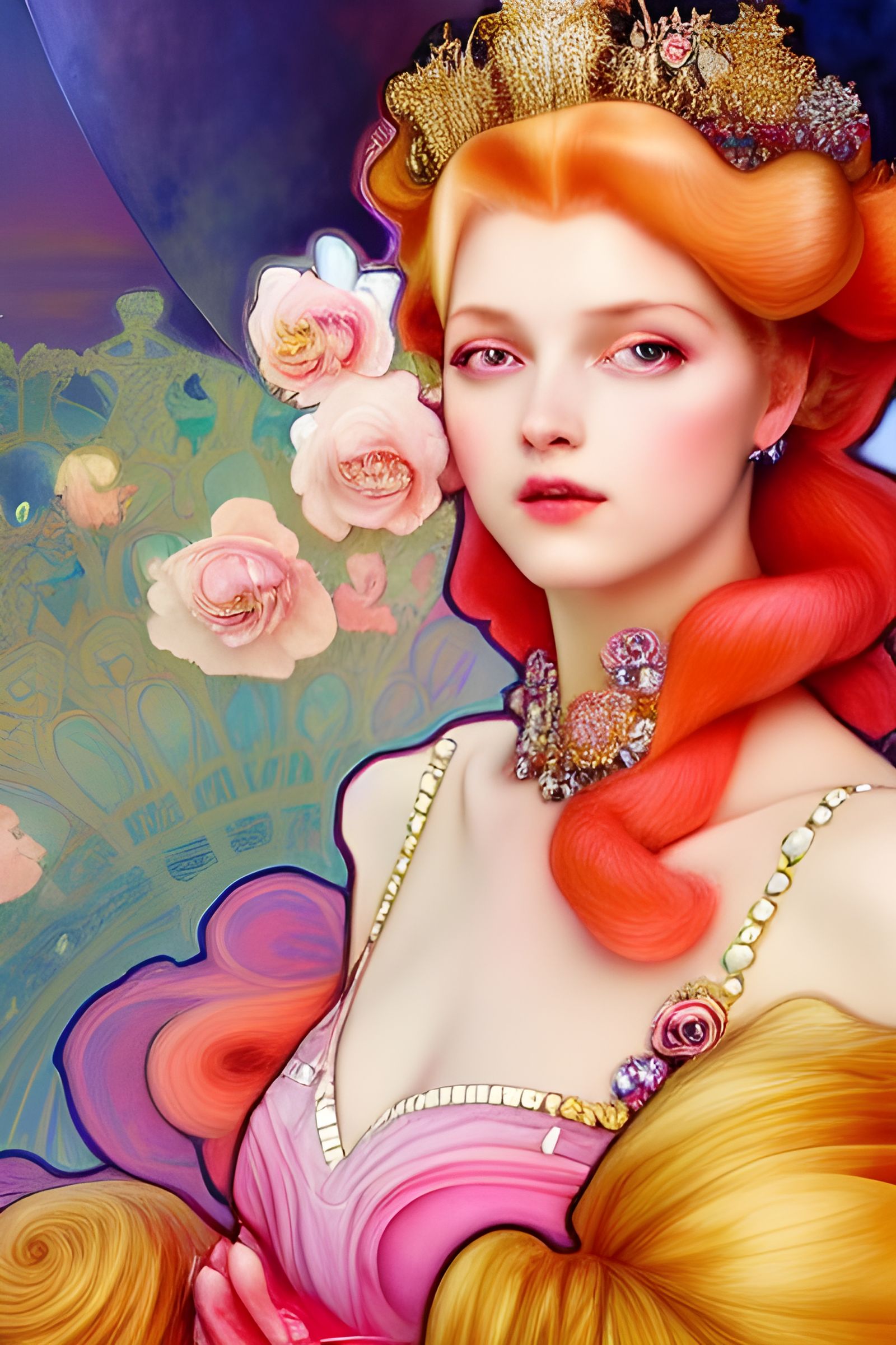 Princess Peach in Art Nouveau Style