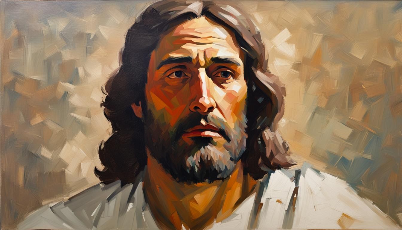 Jesus Christ Portrait in Impressionist Style