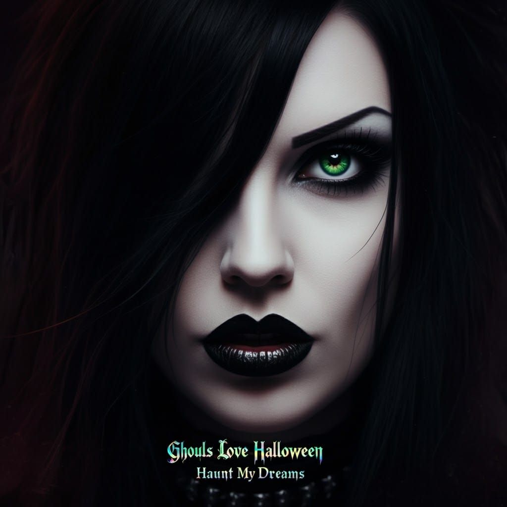 Ghouls Love Halloween Album Cover: Goth Singer